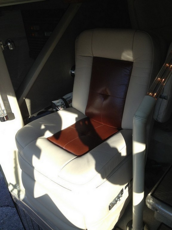 New upholstery on passenger seat by Excalibur Coach - Prevost, XL, XLII, H3-45, Entertainer, Motorhome, Class A