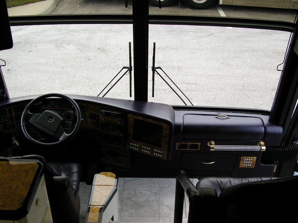 Purple dash before new upholstery by Excalibur Coach - Prevost Motorhome - XL - XLII - H3-45 - Class A
