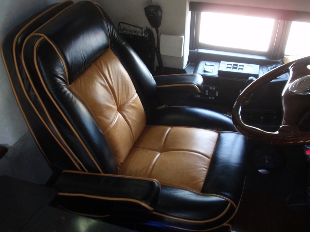 Driver seat with new upholstery by Excalibur Coach - Prevost Motorhome - XL - XLII - H3-45 - Class A