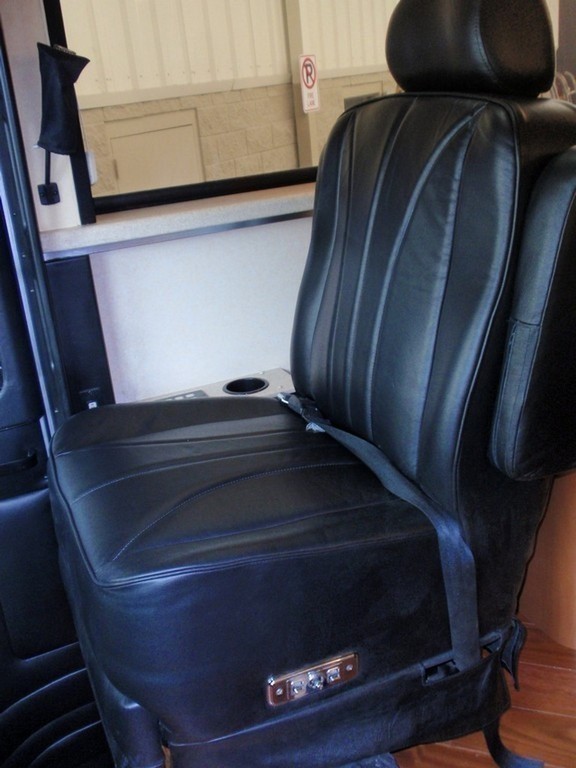 Passenger seat before new upholstery by Excalibur Coach - Prevost Motorhome - XL - XLII - H3-45 - Class A