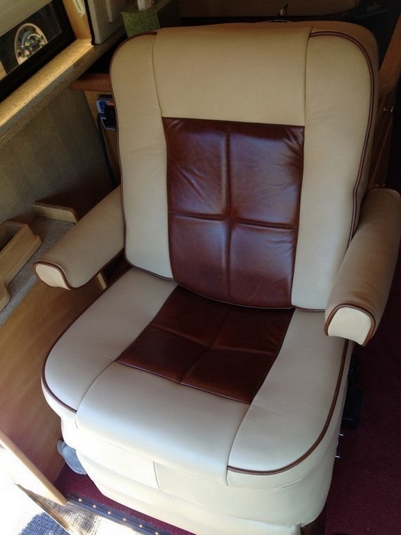 Passenger seat with new upholstery by Excalibur Coach - Prevost Motorhome - XL - XLII - H3-45 - Class A