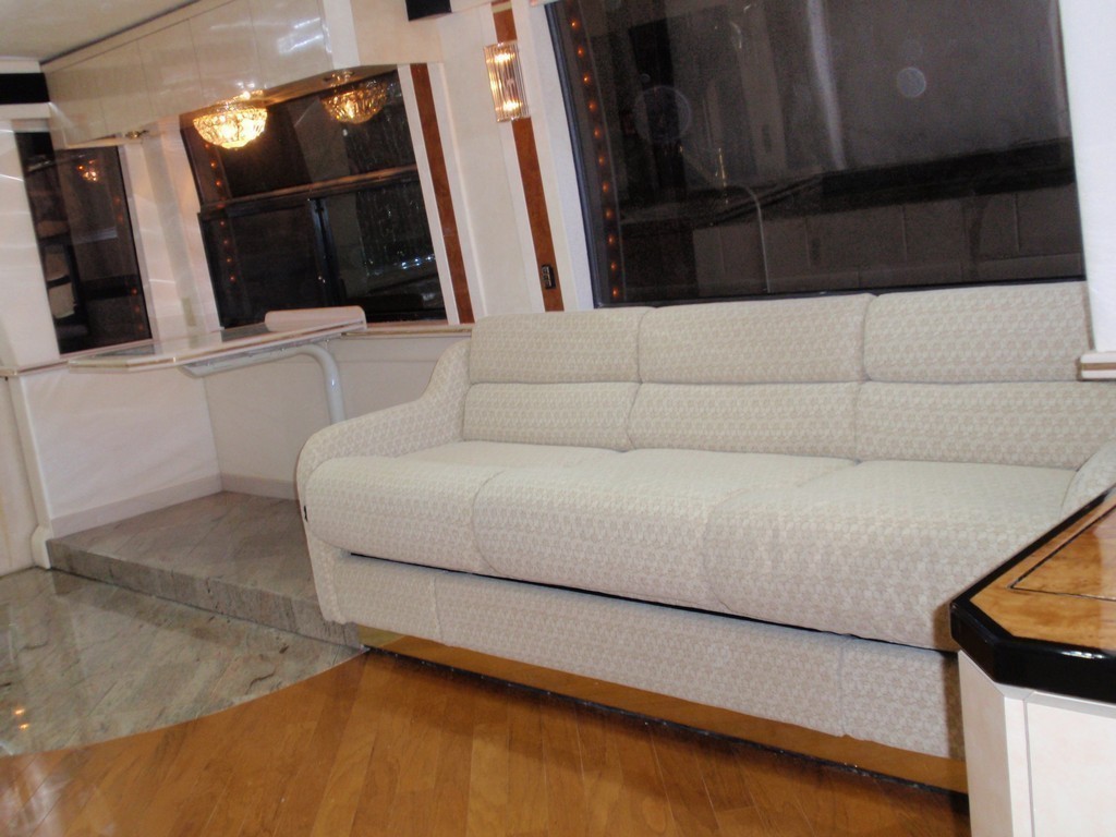 Prevost Motorhomes Reupholstered salon sofa by Excalibur Coach - Prevost Motorhome - XL - XLII - H3-45 - Class A