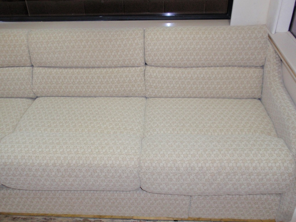 Prevost Motorhomes Salon sofa reupholstered by Excalibur Coach - Prevost Motorhome - XL - XLII - H3-45 - Class A