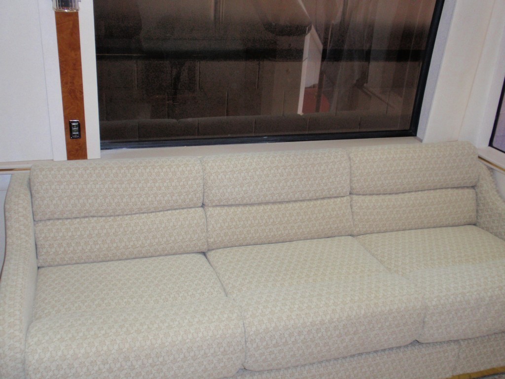 Prevost motorhomes Salon Sofa with new upholstery by Excalibur Coach - Prevost Motorhome - XL - XLII - H3-45 - Class A