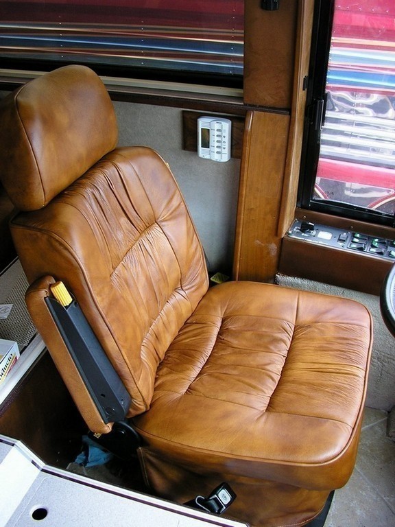 Drivers Seat after new upholstery by Excalibur Coach - Prevost Motorhome - XL - XLII - H3-45 - Class A