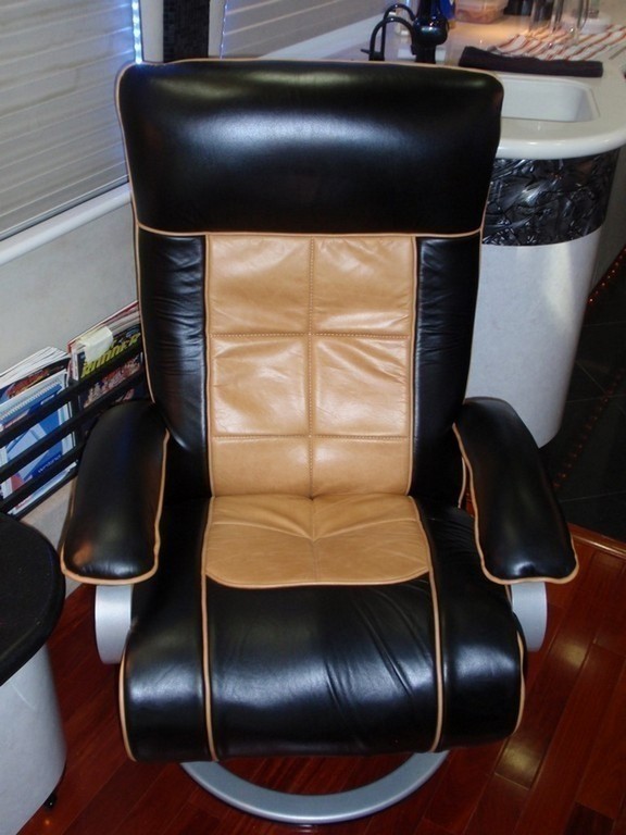 Salon chair after new upholstery by Excalibur Coach - Prevost Motorhome - XL - XLII - H3-45 - Class A
