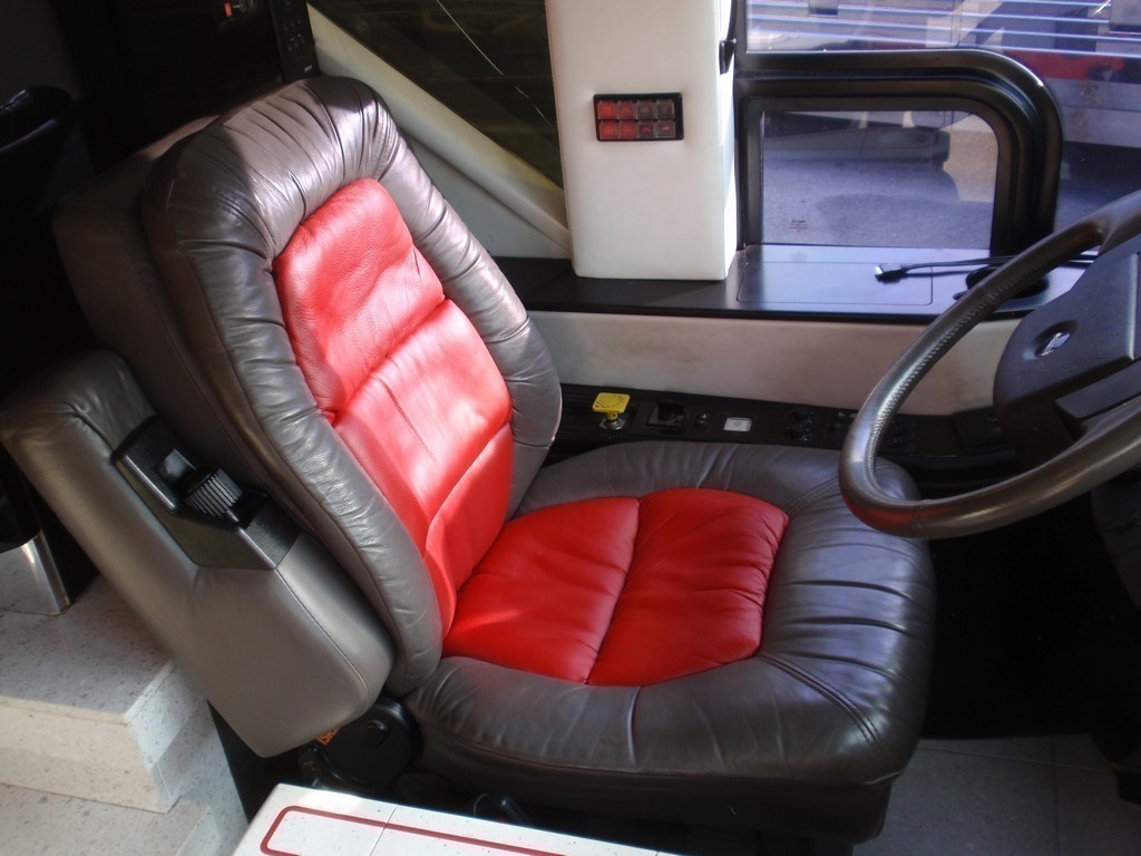 Drivers Seat after new upholstery by Excalibur Coach - Prevost Motorhome - XL - XLII - H3-45 - Class A