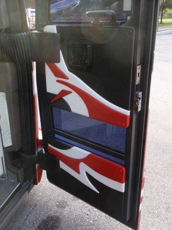 Entry Door after new upholstery by Excalibur Coach - Prevost Motorhome - XL - XLII - H3-45 - Class A