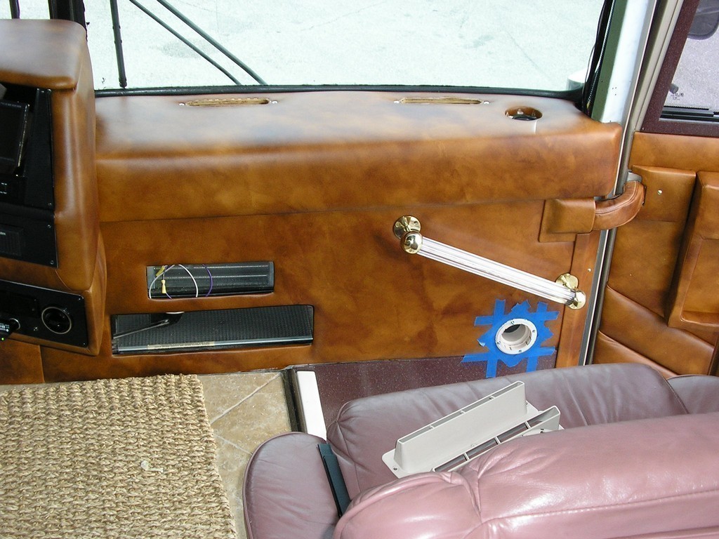 Newly upholstered passenger side dash and panel by Excalibur Coach - Prevost Motorhomes XL - XLII - H3-45 - Class A