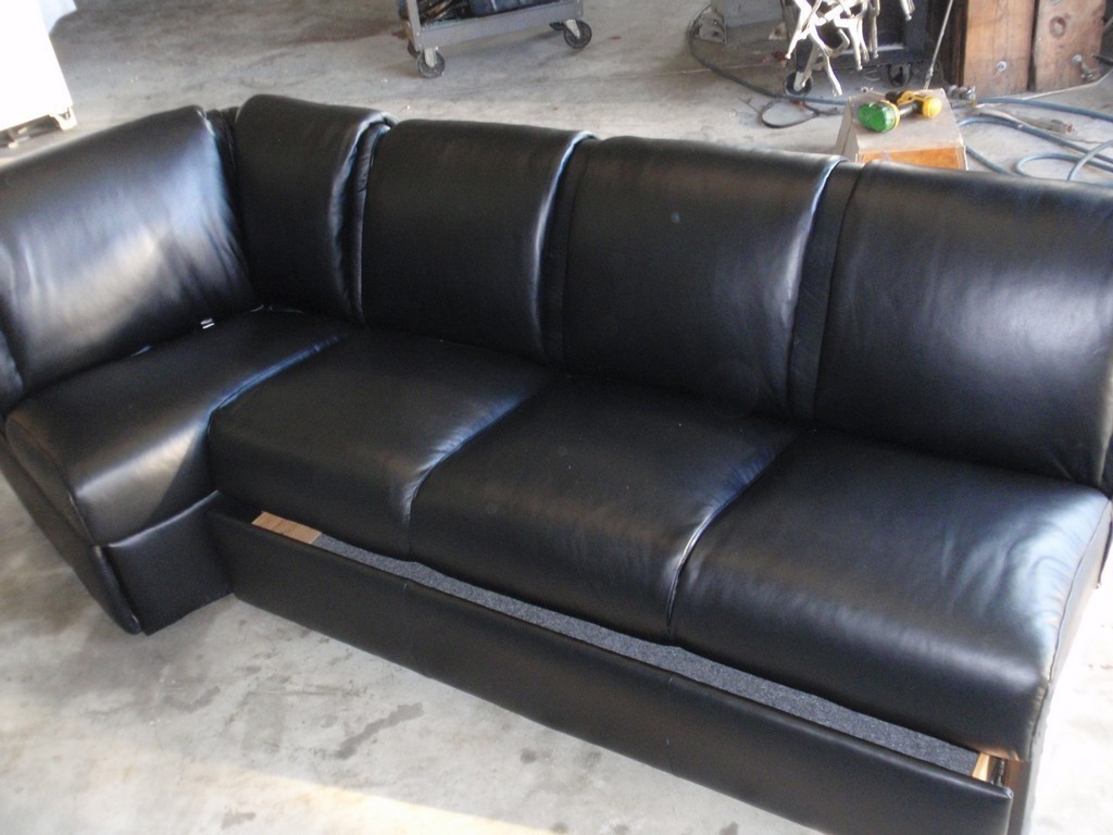 Prevost Motorhomes Salon Sofa with new upholstery by Excalibur