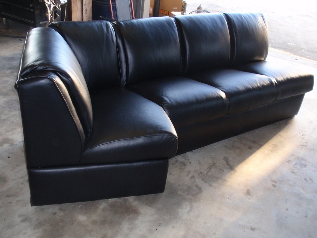 Prevost Motorhome salon sofa with new upholstery by Excalibur