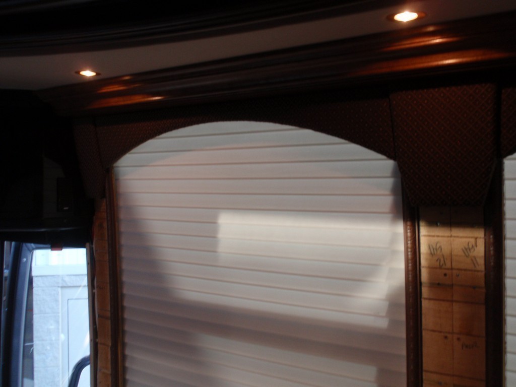 Stateroom valances in process of being reupholstered by Excalibur Coach - Entertainers - XL - XLII - H3-45 - Class A