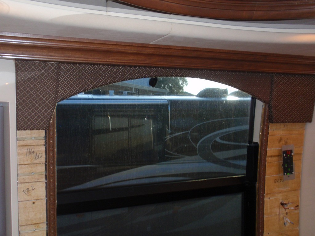 New upholstery on stateroom valances in process by Excalibur Coach - Entertainers - XL - XLII - H3-45 - Class A - Prevost Motorhomes